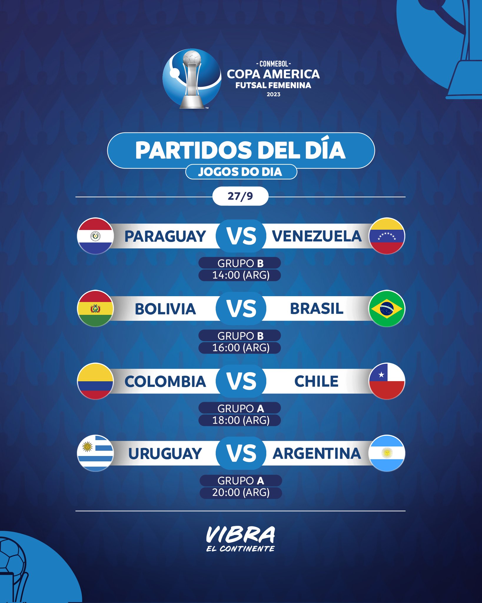 CONMEBOL.com on X: ¡Partidos y horarios de la Fecha 1⃣ de las  #EliminatoriasSudamericanas rumbo a la Copa Mundial de la FIFA 26™! ​🗓️  Jogos e horários da primeira rodada das Eliminatórias rumo