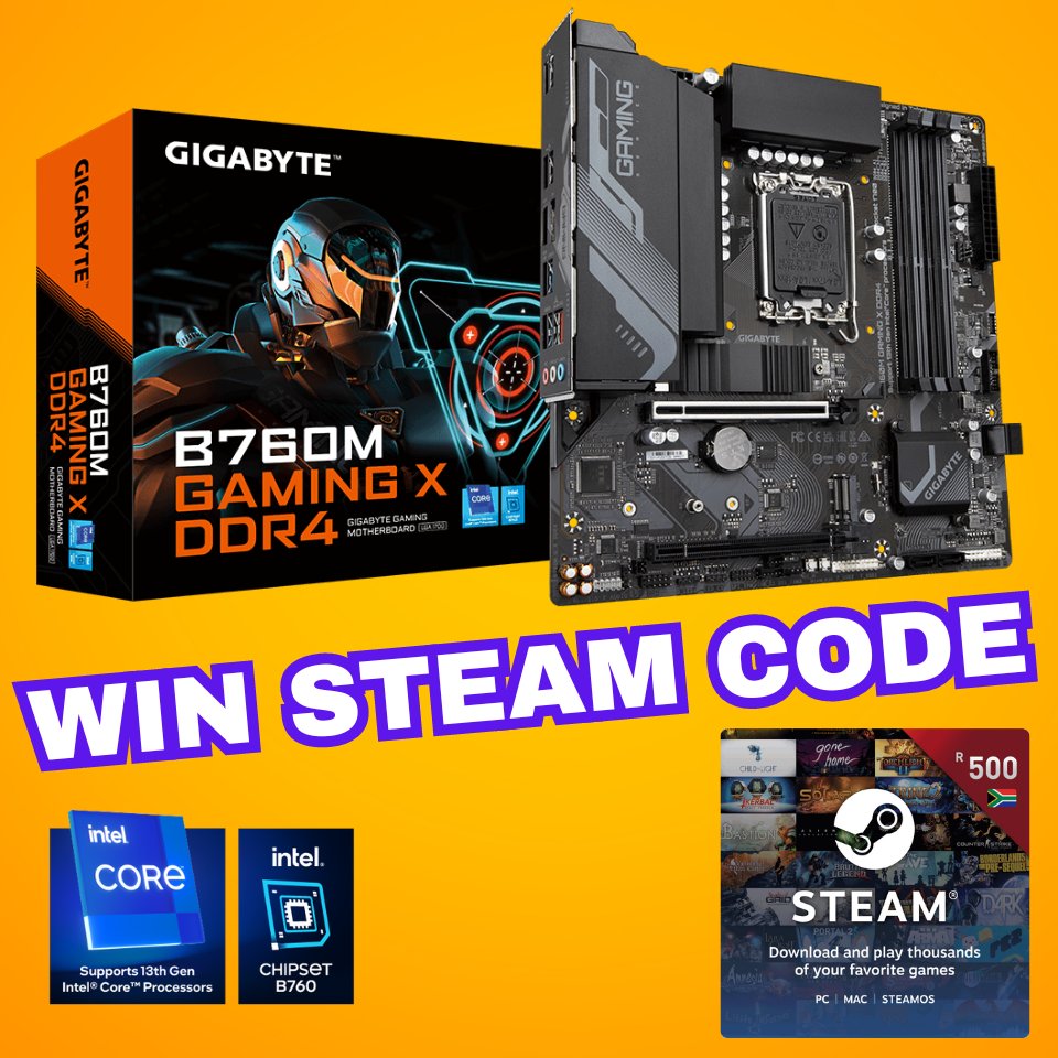 Your Chance to Win R500 Steam Wallet Code!

1) Follow @aorus_za
2) Answer this question: bit.ly/3LDrPvz  correctly in reply here
3) Repost this tweet

Ends on Oct 4. Only for use on ZA account.

#pcgaming #steamgame #steamwallet #aorus #gigabyte #intel #b760 #gamingpc