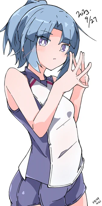 怜ちゃん色々着せ替えてふと目に止まったアマ女体操服がなんかこう…やっぱ今見ても執念を感じるグラしてんなって思いました( 'ω') #アリスギア #アリスギアお絵かき #小鳥遊怜生誕祭 