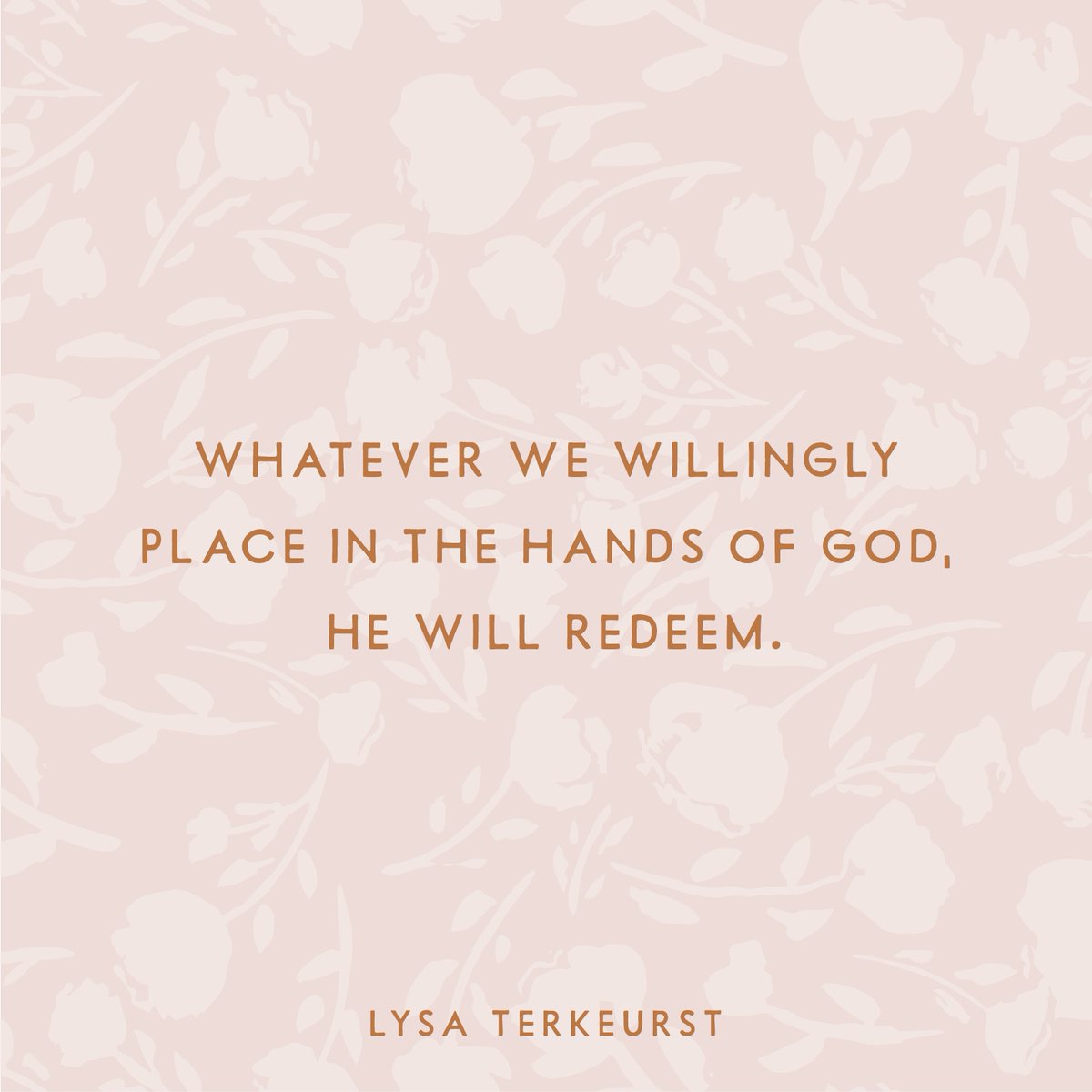 Take heart, sweet friend. 

God is faithful even in the midst of disappointment.

No matter what we feel is being taken from us right now, we can place it in the hands of God. Give it to Him as our sacrifice. For whatever we willingly place in the hands of God, He will redeem.