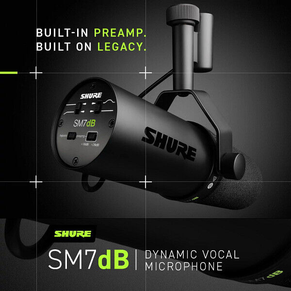 Eine Audio-Ikone wird wiedergeboren - das SM7dB hat den Sound, den seit Jahren beliebten Sound, aber mit dem Komfort eines eingebauten Vorverstärkers, der alle zusätzlichen Verstärkungen bietet, die Sie jemals brauchen werden. Die neueste Version dieses legendären dynamischen Mik