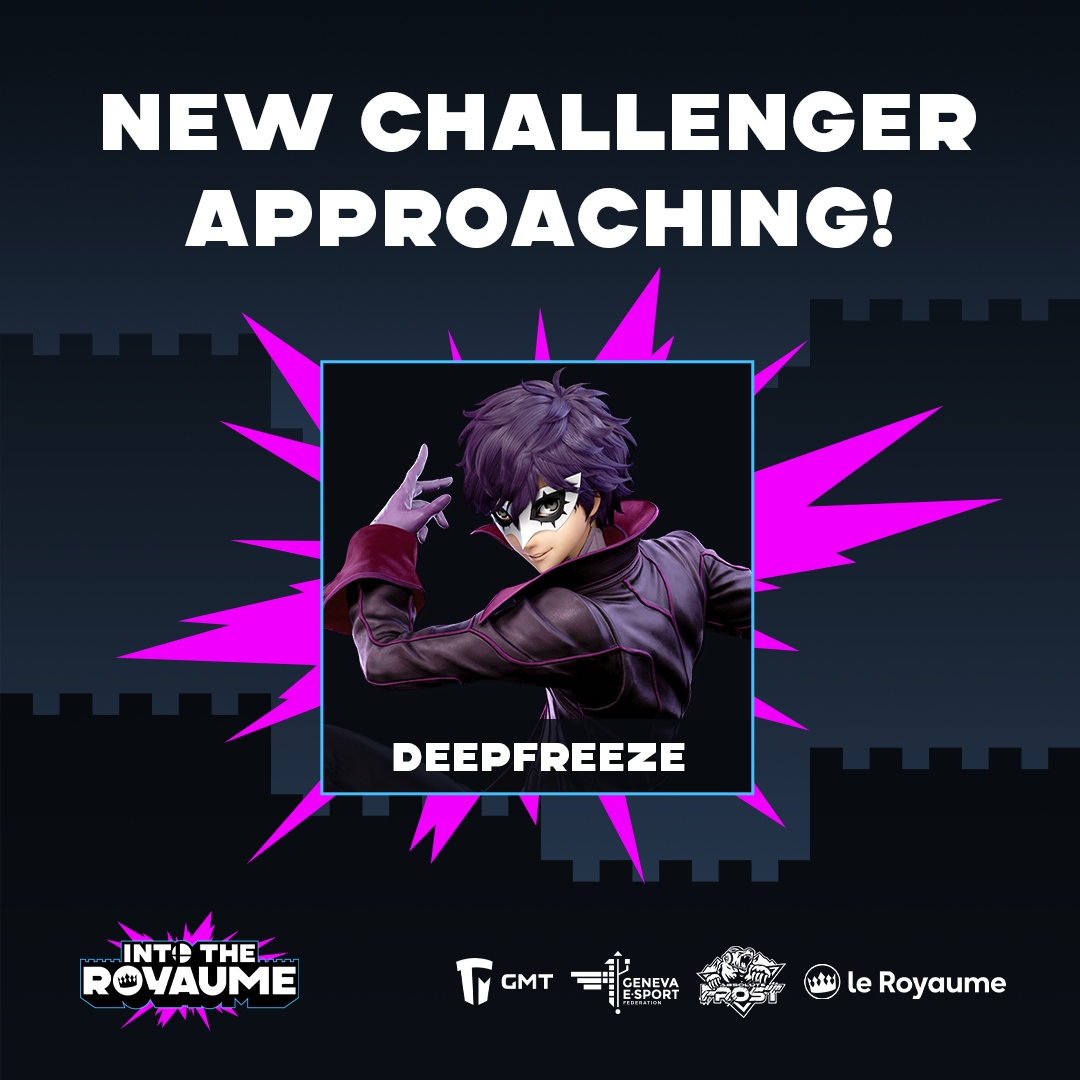 On commence l'annonce des invités pour ce premier tournoi Smash du <a href="/RoyaumeDuWeb/">Le Royaume</a> 🥳

Nous sommes très heureux de pouvoir accueillir à Genève le 2ème meilleur joueur suisse, qui n'est autre que <a href="/DeepFreezeIV/">Deep Freeze</a> de <a href="/LostikCH/">Lostik</a> et son Joker! 🔥

Prochain invité à 18h!