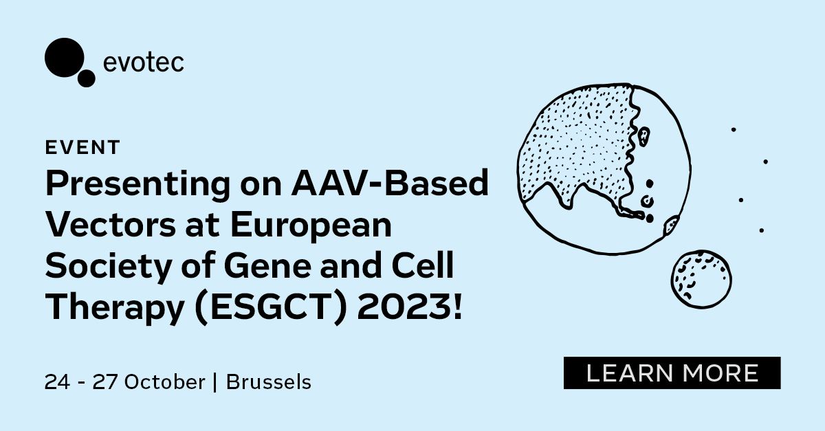 Evotec's tweet image. Join Evotec in Brussels next month at #ESGCT23 where our experts will present on AAV-based vectors | Meet the team at booth #8 to discuss your gene and cell therapy requirements | Get in touch to book a meeting - info@evotec.com #researchneverstops