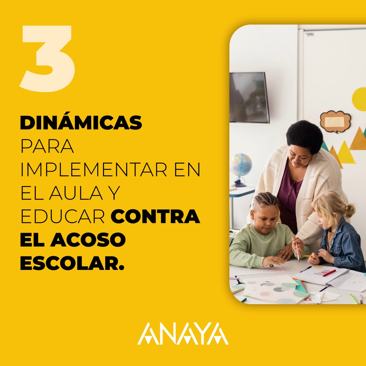 AnayaEducacion's tweet photo. ¡Unidos contra el acoso escolar! 💪

Queremos compartir contigo algunas de las actividades para concienciar y prevenir el acoso escolar que puedes realizar en clase. ¿Has realizado alguna de ellas?

#AcosoEscolar #AnayaEducación #bullyng https://t.co/azrCkmzKxX
