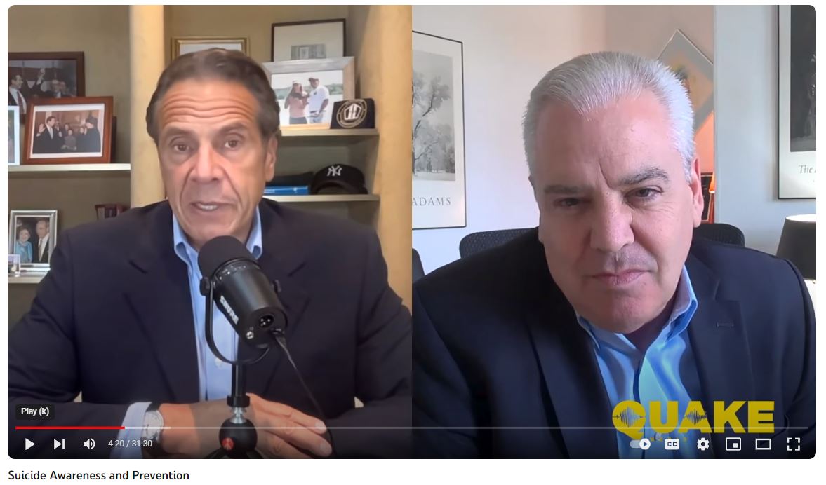 CUAPsychology's tweet photo. Governor Cuomo discussed the rise of mental health issues and suicide in the U.S with Dr. David Jobes - Clinical Psychologist and CUA Professor.

You can see the podcast interview here:
https://t.co/E3lbx3zCx2

#cuaartsandsciences
#cuapsychology
#cuapsych
#cua https://t.co/xbLHxt860r