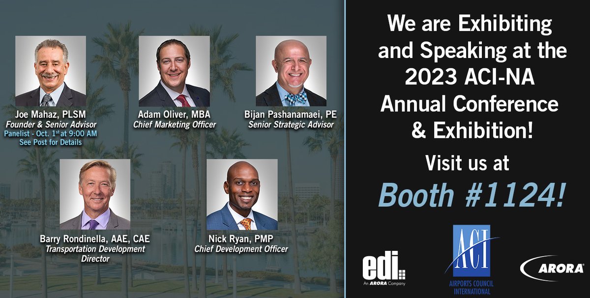 We're thrilled to be exhibiting at the upcoming <a href="/airportscouncil/">The Voice of Airports</a> North America (ACI-NA) 2023 Annual Conference &amp; Exhibition! 👥 Stop by booth #1124 to meet our dedicated team and learn more about our cutting-edge services! #ACINA2023 #Aviation #Networking #Innovation #LongBeach