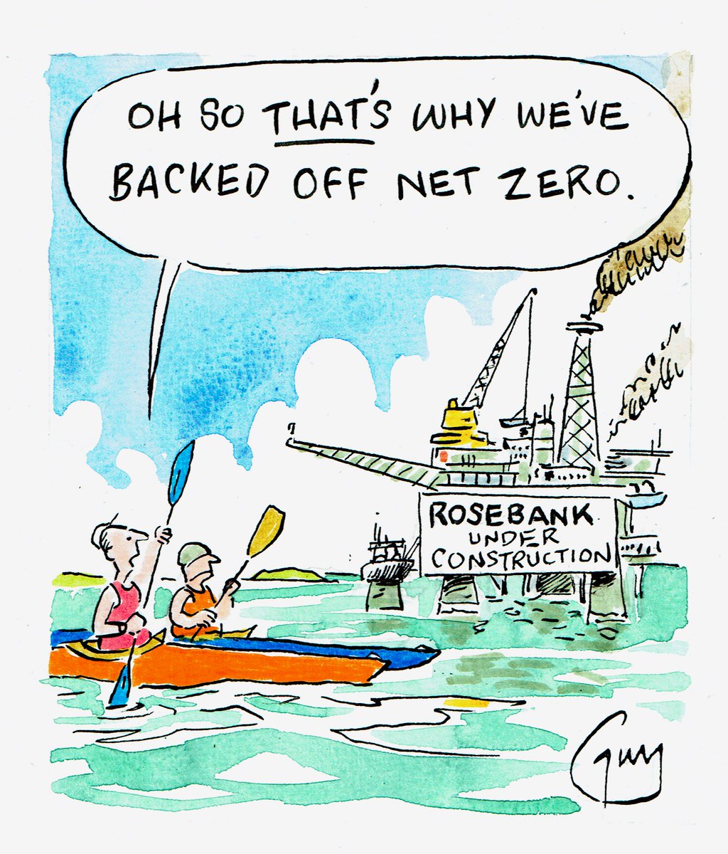 My cartoon for Thursday's @MetroUK @MetroPicDesk #Rosebank #Sunak #NetZero #northseaoil #CarbonFootprint #ClimateCrisis