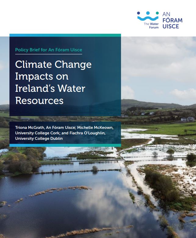 Climate change will have serious impacts on Ireland's water resources, both water availability and water quality. See latest @AnForamUisce policy report, with @palaeo_mich from @UCCEnvScience & @fiachraol from @UCD_CWRR thewaterforum.ie/app/uploads/20…