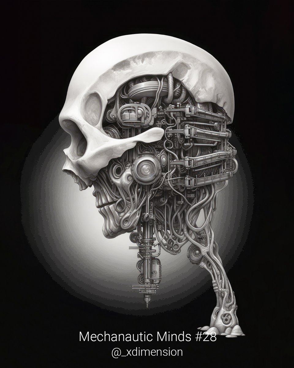 _XDimension's tweet photo. In the digital debris of tomorrow's past, Mechanautic Minds emerge-a chronicle of humanity's enigmatic evolution, etched in the binary code of our cyber souls.#MechanauticMind #NFT #NFTArtist #Cyber #neurolink #NFTArt #nftcommunity #NFTCollection #evolution #cyberorganic #opensea https://t.co/J0fOkr0jof