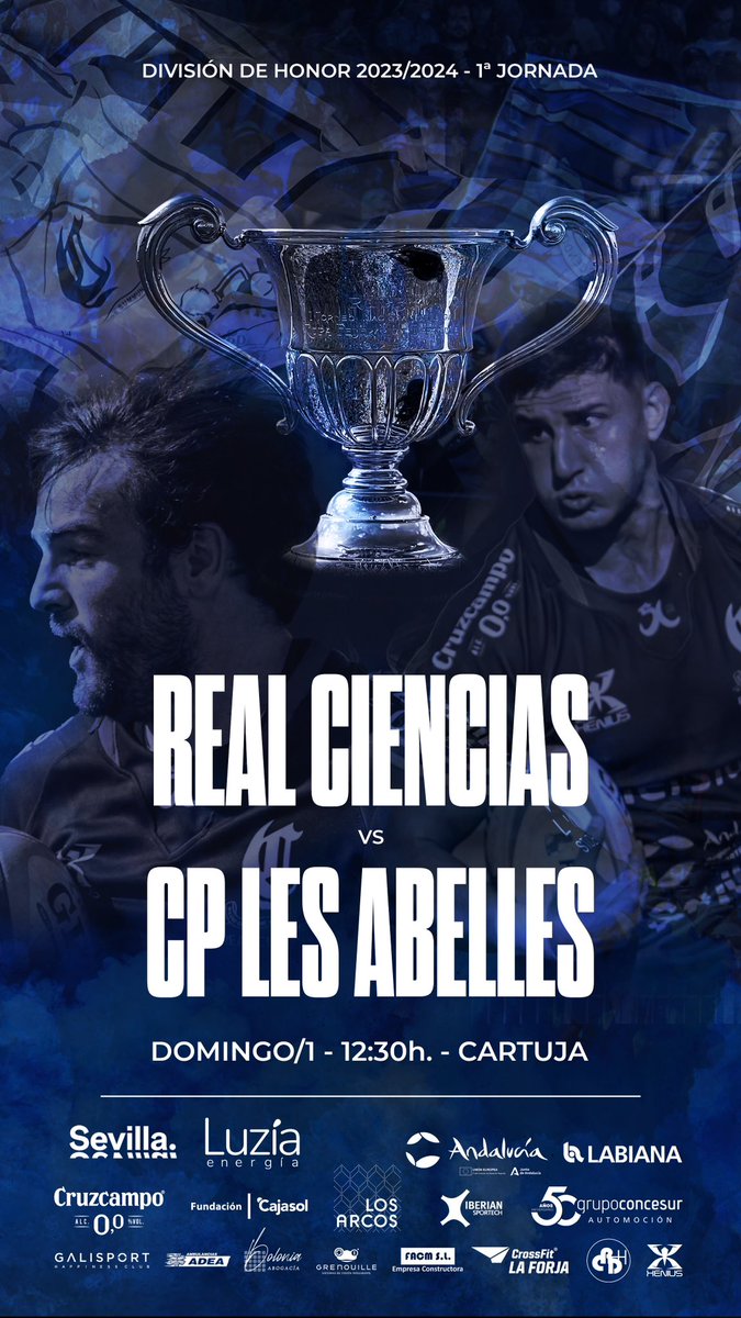 rugbyciencias's tweet photo. Comienza la División de Honor 2023/2024 y lo hacemos en casa ante un gran rival.
El domingo recibiremos en Cartuja a @lesabellesrugby a las 12:30h.
Ganas e ilusión de ver como arranca el nuevo proyecto del Real Ciencias!!
Te esperamos!!!
#empujaciencias #rugbysevilla https://t.co/VnSMQrml4z