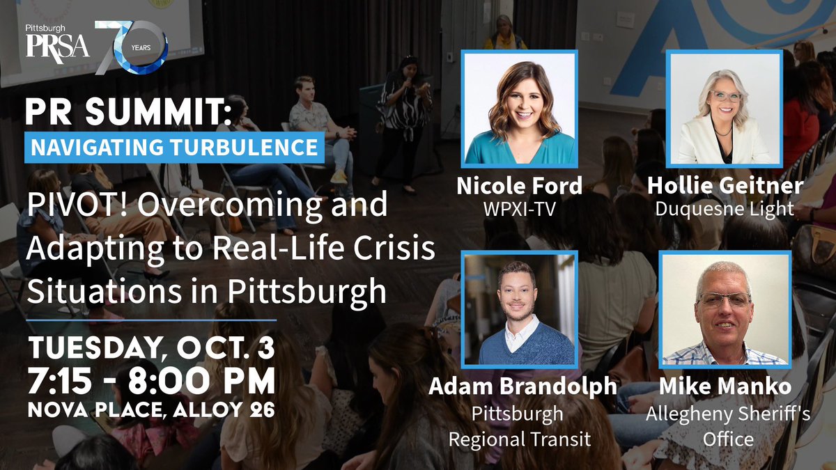 Navigating Turbulence, our annual PR Summit, is right around the corner! ✅

Join us on October 3 from 4:30-8:30 PM at <a href="/alloy26/">Alloy 26</a> to hear three unique panel discussions and a breakout networking session.

🎟 Learn more &amp; register: lnkd.in/gijBbvgV

#prsa #prsapgh