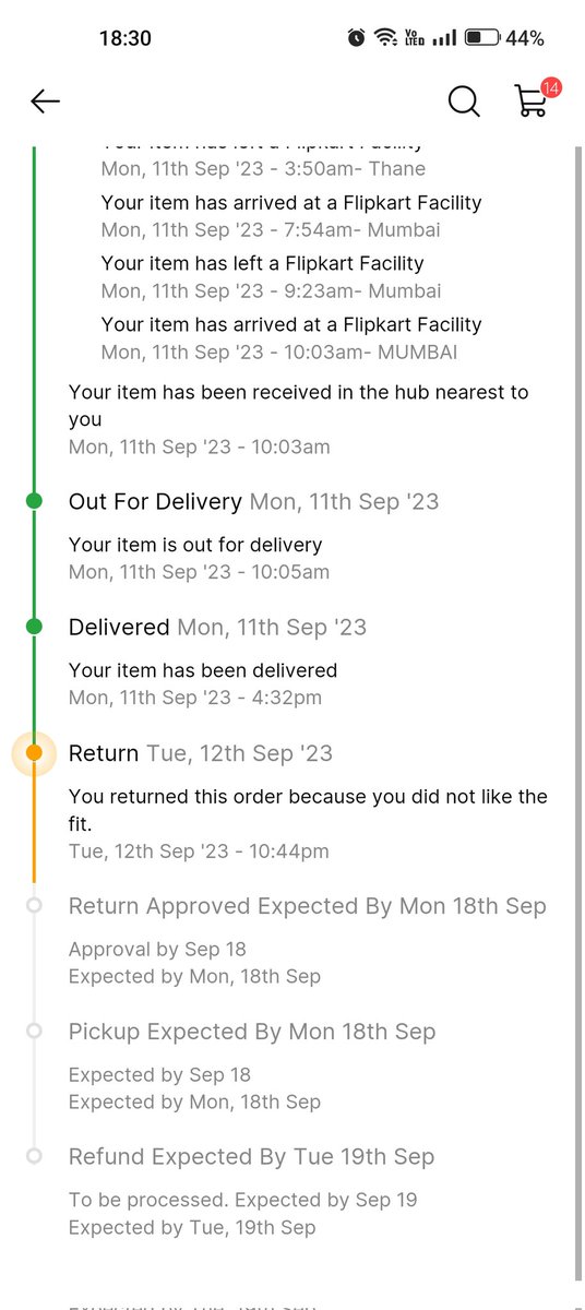 PracHem's tweet photo. @Flipkart waiting for return pickup of my order OD429102269345852100. Pathetic customer support. nt gonna refer ne1 2 shop on Flipkart ur competitors r far more agile and responsive to complaints. funny part is CS guy on 20 sep tells it will be picked on 18 sep... ridiculous! https://t.co/yx9nZMMWxm