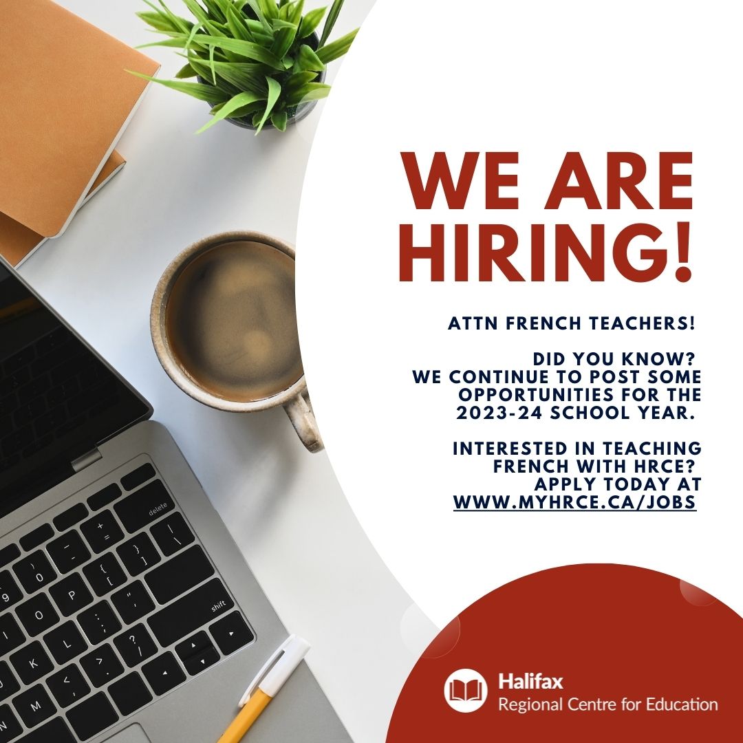 hrce_hr's tweet image. Attn FRENCH Teachers! DID YOU KNOW?
We continue to post some opportunities for the 2023-24 school year. Interested in teaching French with HRCE? Apply today at myHRCE.ca/jobs
