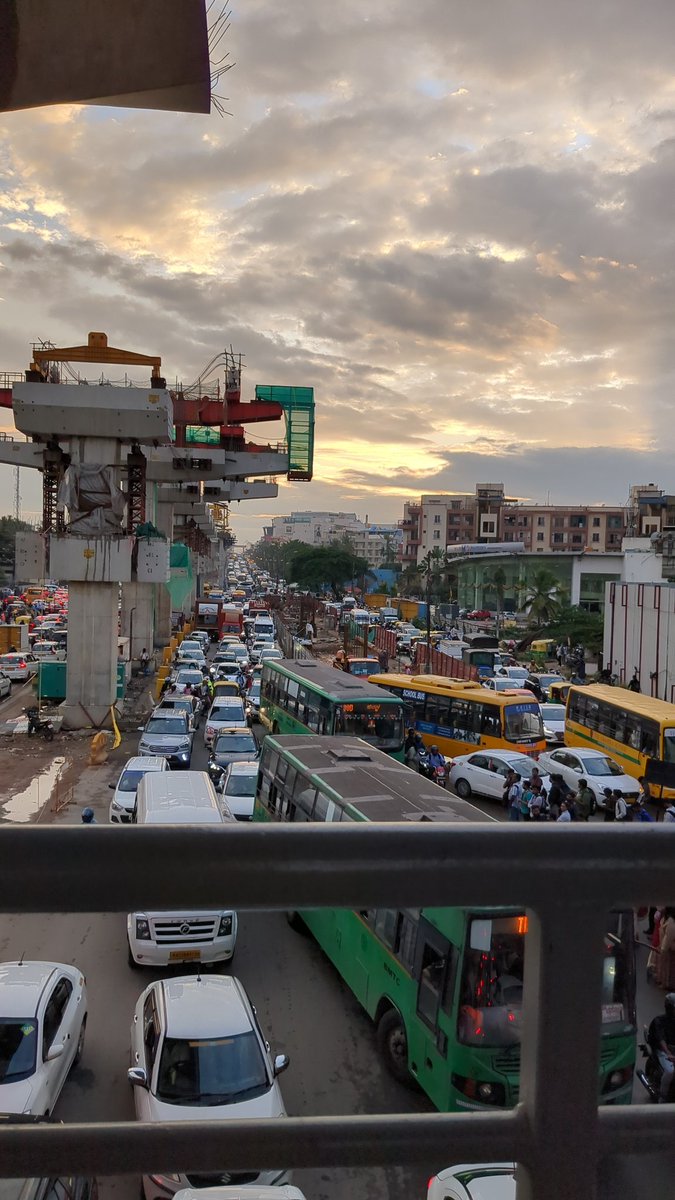 Pretty skies and pretty traffic.