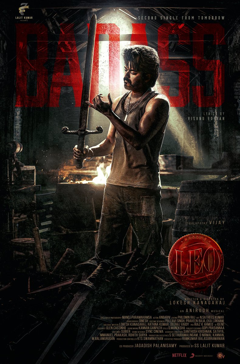 NammaTimepass's tweet photo. #Badass #LeoSecondSingle 

#Thalapathy @actorvijay sir @Dir_Lokesh @trishtrashers @anirudhofficial @duttsanjay @akarjunofficial @7screenstudio @Jagadishbliss @VishnuEdavan1 @SonyMusicSouth @RIAZtheboss

#Leo #BadassFromTomorrow https://t.co/sCAWO6b486