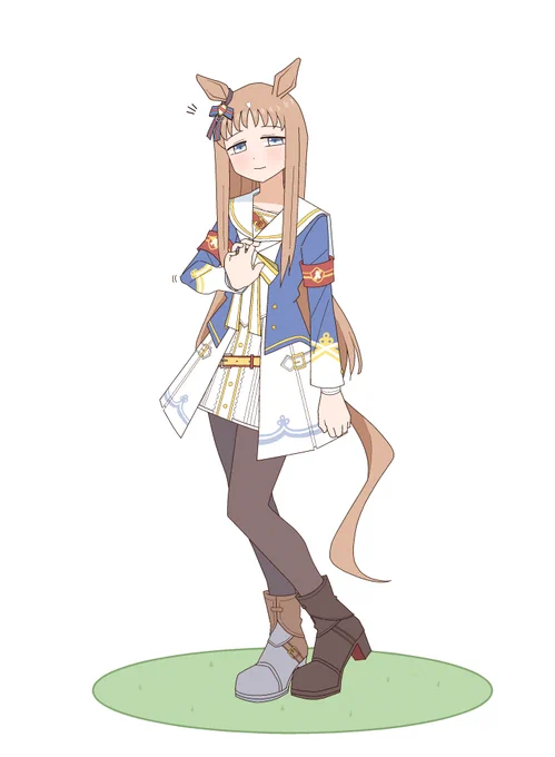 レース前こっちに気づいて小さく手を振ってくれるグラスちゃん#ウマ娘 