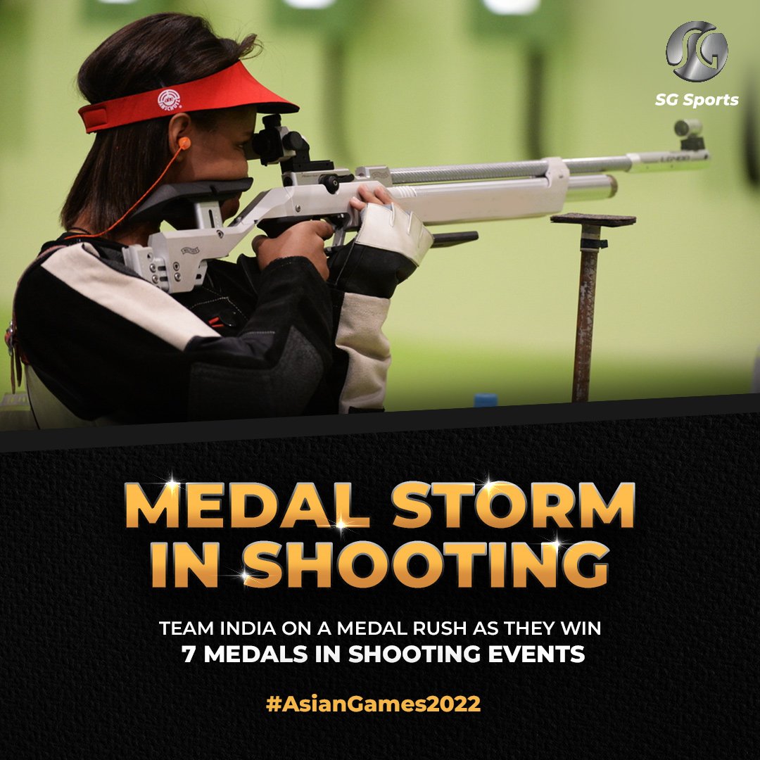 India's shooting contingent has been hitting the bullseye in this @19thAGofficial 🥇🥇🥈🥈🥈🥉🥉

#AsianGames #AsianGames2022 #Shooting #RifleShooting #Pistol #IndiaAtAG2022 #Cheer4India #JeetegaBharat