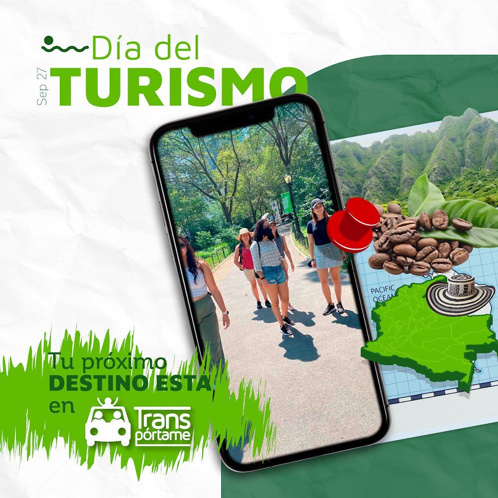 TransportameC's tweet photo. ¡Tu próximo destino está en Transpórtame!
Recuerda, que en nuestra aplicación puedes compartir y encontrar viajes hacia cualquier lugar de Colombia. 

📲👉 ¡Regístrate en nuestra aplicación en https://t.co/Pz6c4XBRmF y obtén acceso inmediato!

#DiaMundialdelTurismo https://t.co/1FvC9xKlo9