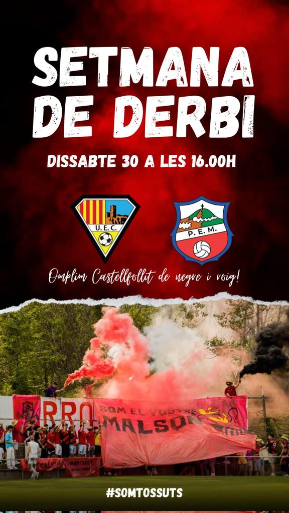 PEMontagut's tweet photo. 🔥SETMANA DE DERBI🔥

#SomTossuts #SócDelPEM https://t.co/Obq1ahInqt