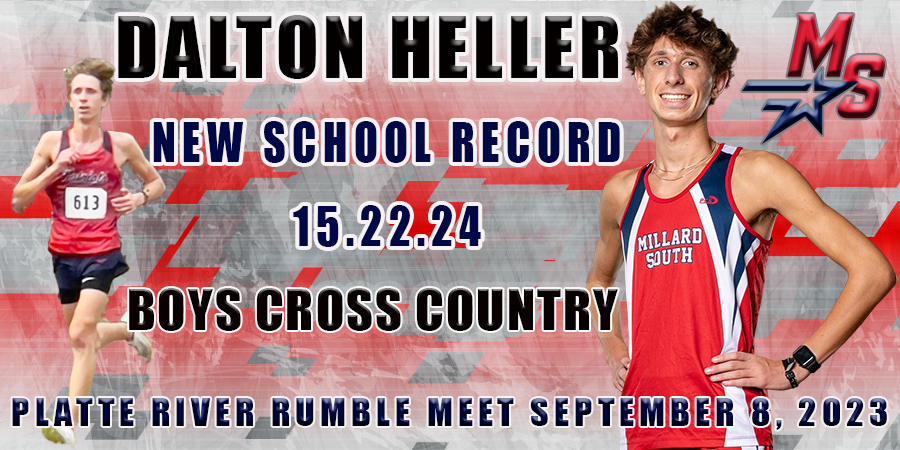 Patriot Shoutout to Dalton Heller our new school record holder! Dalton - We are proud of you!!!! <a href="/msxcdistance/">Millard South Cross Country</a> #TPW #Compete