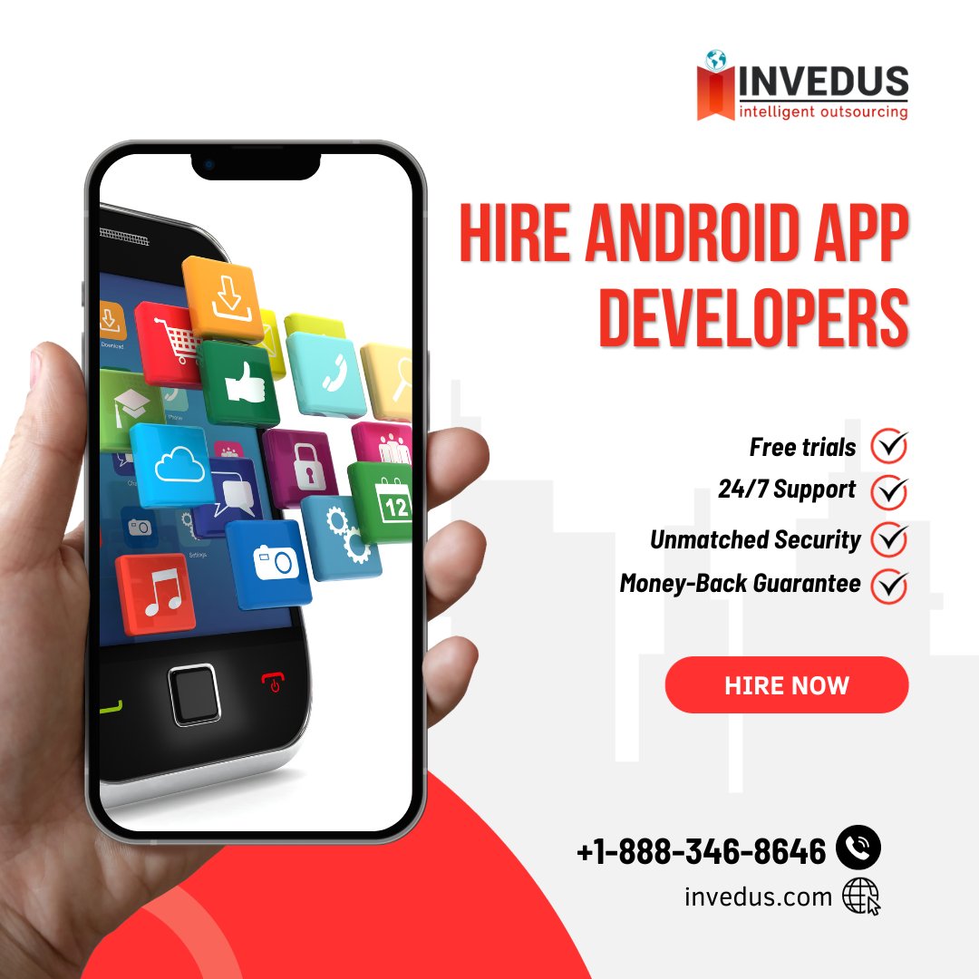 invedus's tweet photo. Looking to turn your Android app idea into reality? 📱 Look no further! Our team of expert Android App Developers is here to bring your vision to life.
Visit:- https://t.co/ER23lIFZp8
#AndroidAppDevelopment #AppDevelopers #invedus #outsourcing #remoteemployee #virtualassistant https://t.co/HyPbCqMqtu
