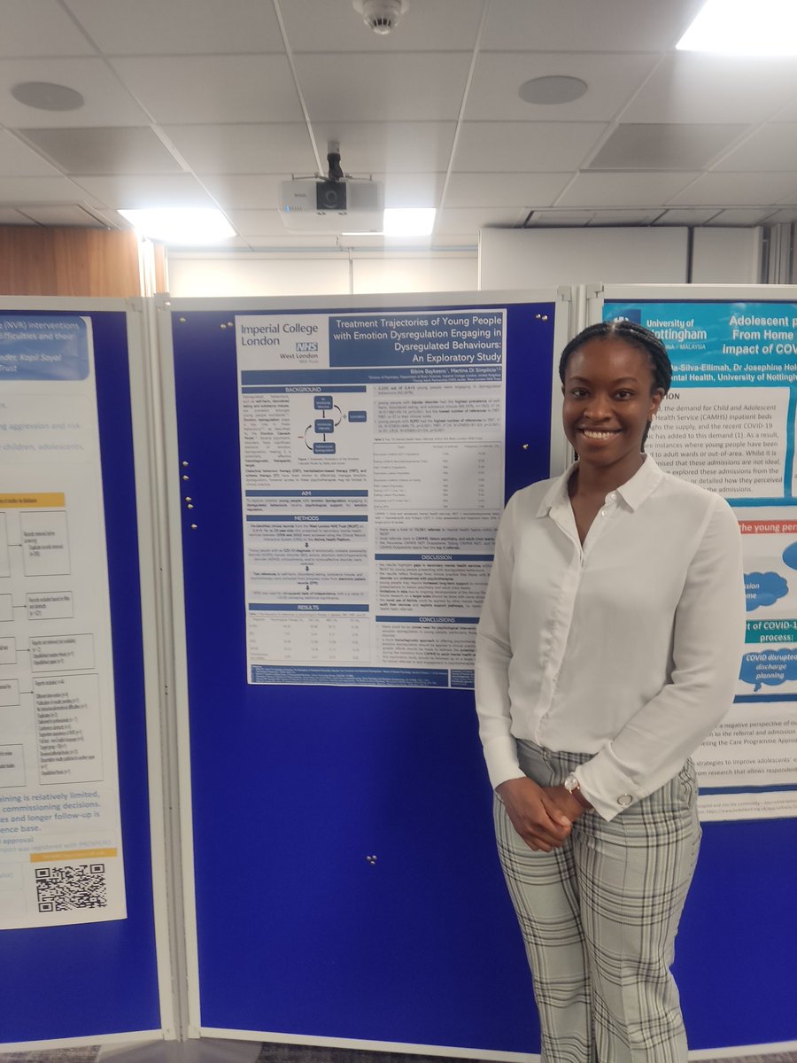 I had a great time attending the <a href="/RcpsychCAP/">rcpsychCAP</a> annual conference and presenting my iBSc research project on treatment trajectories for young people with dysregulated behaviours <a href="/mir_imperial/">Mood Instability Research Group, Imperial</a> <a href="/martidisi/">martina</a>. Looking forward to attending more CAMHS events! #capsych2023 #choosepsychiatry