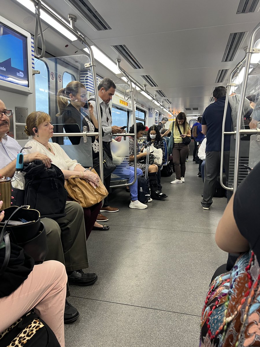PlannerGaby's tweet photo. My morning commute:
1) Hooped on the Grand Ave trolley (free, every 20mins @ peak times)
2) @ Douglas saw some of the Underline construction  (10-mile linear park)
3) Took the Metrorail ➡️ Govt Center ($2.82 per way w/monthly pass)

TOTAL TRAVEL TIME: 30 mins

#DriveLessRideMore https://t.co/Gg7Rqk7nLU