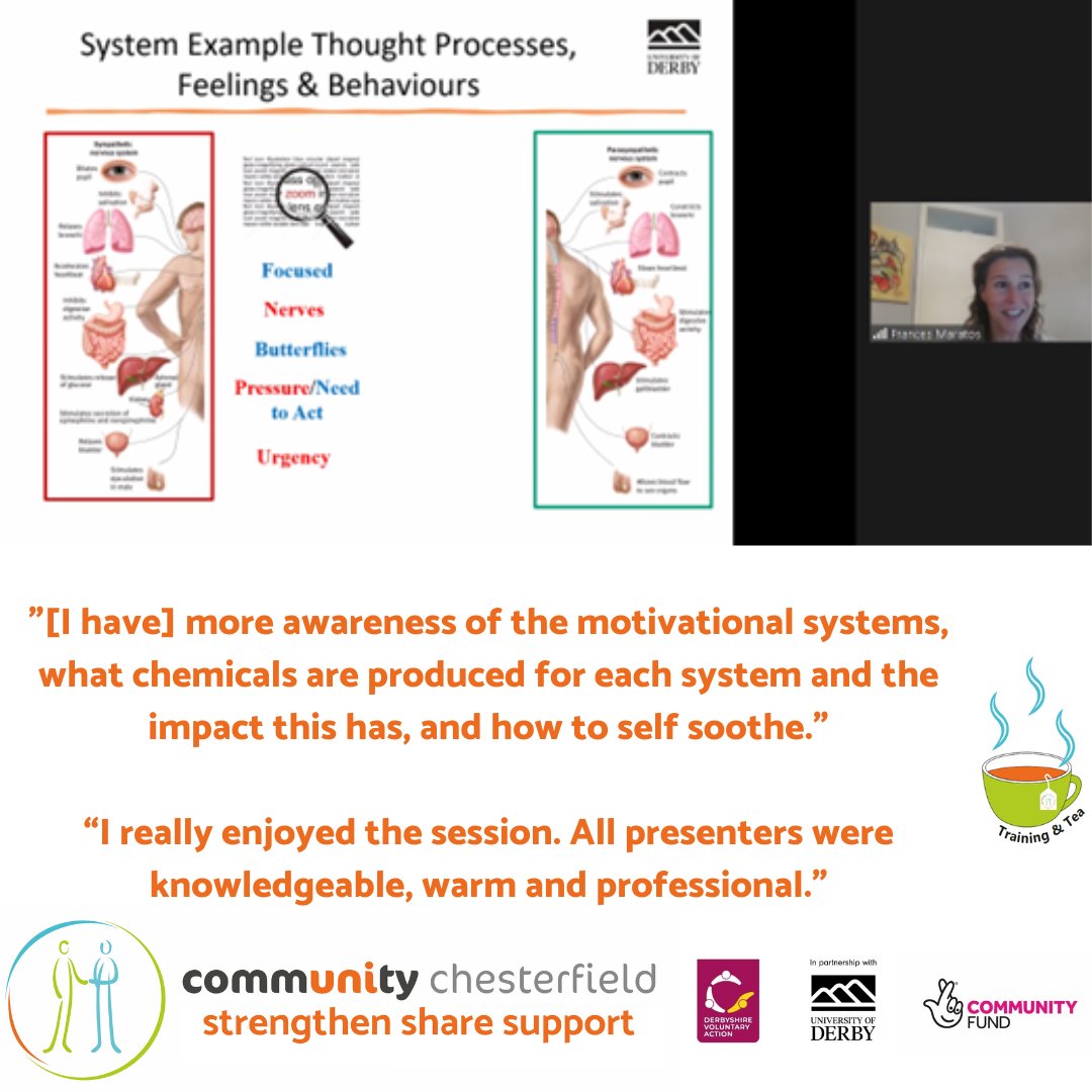 'Awareness of our emotions and emotional systems allows for better emotional regulation' 😀😢😡 What an interesting Training & Tea session this morning on Emotions. Thank you Dr Caroline Harvey and Professor @FrankieMaratos! eventbrite.co.uk/o/community-ch… #training #free #cuppa