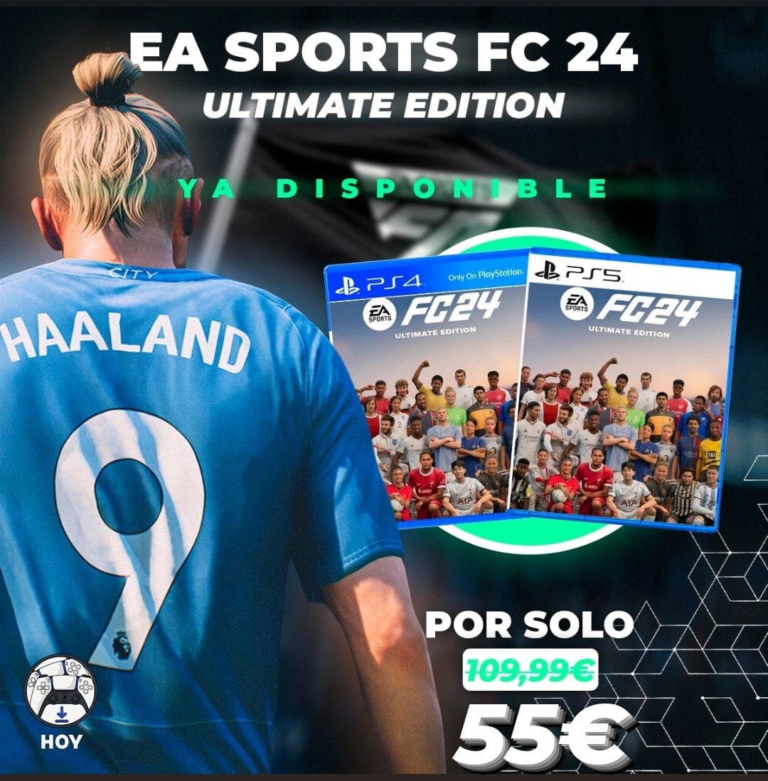 LotienesHOY's tweet photo. LIQUIDACIÓN EA SPORTS FC 24🕊

¡COMPRALO EN NUESTRA WEB Y JUEGA YA MISMO!👇🏻
https://t.co/WsjE3rTKHr

EA SPORTS FC 24 ULTIMATE ⚽ PS4/PS5
Precio: 55€⭐
POCAS UNIDADES🚨
¡Vuelan!🕊 

Juego completo🎮
En Castellano🇪🇸
Oficial y con Garantía✅
Incluye entrega INMEDIATA 🕊
Preguntas por Mensaje 📩

#EASportsFC #EASPORTFC24 #EAFC24 #FIFA24