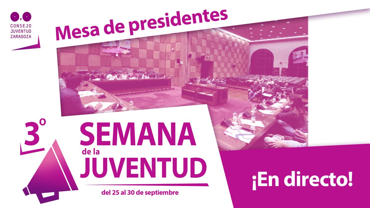 Seguimos con las actividades de la #semanajuventudCJZ 

Hoy estaremos en <a href="/zaragoza_es/">AyuntamientoZaragoza</a> con representantes de asociaciones juveniles hablando sobre #juventud #zaragoza #participacion 

🕖 19 horas
📌 YouTube del Consejo youtu.be/0d-tsCJIYgM
