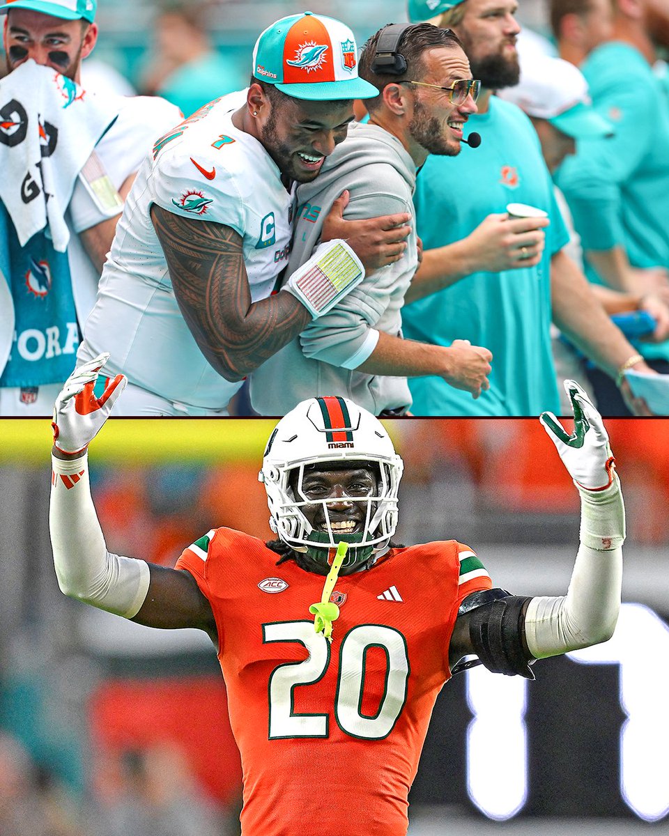 SportsCenter's tweet photo. Both Miami football teams are still undefeated this season 😤

@MiamiDolphins | @CanesFootball https://t.co/MNFw52GcS5