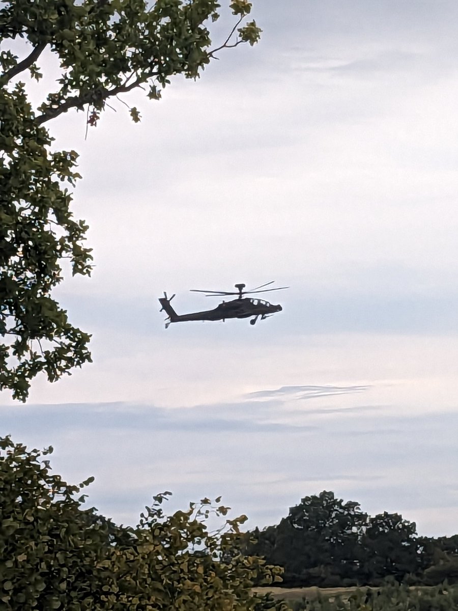 The Injuns are circling! Currently got this AAC #Apache hovering at 50' in the meadow next to us. #Newbury