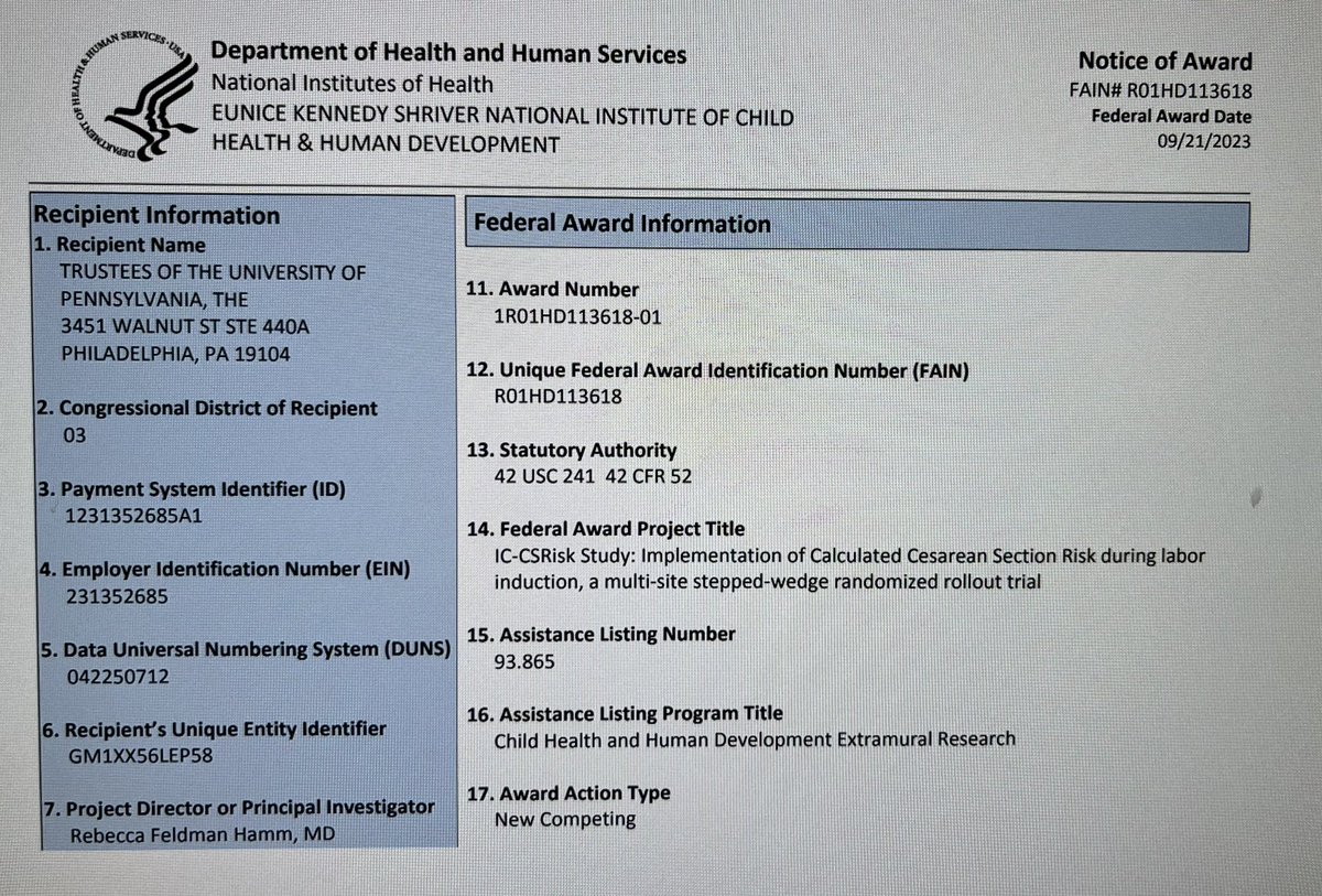 I couldn’t be more proud and excited for @RebeccaHammMD receiving the NOA for her 1st R01. Most mentors will get this but I might be more thrilled about this than my own grants! #menteesuccess