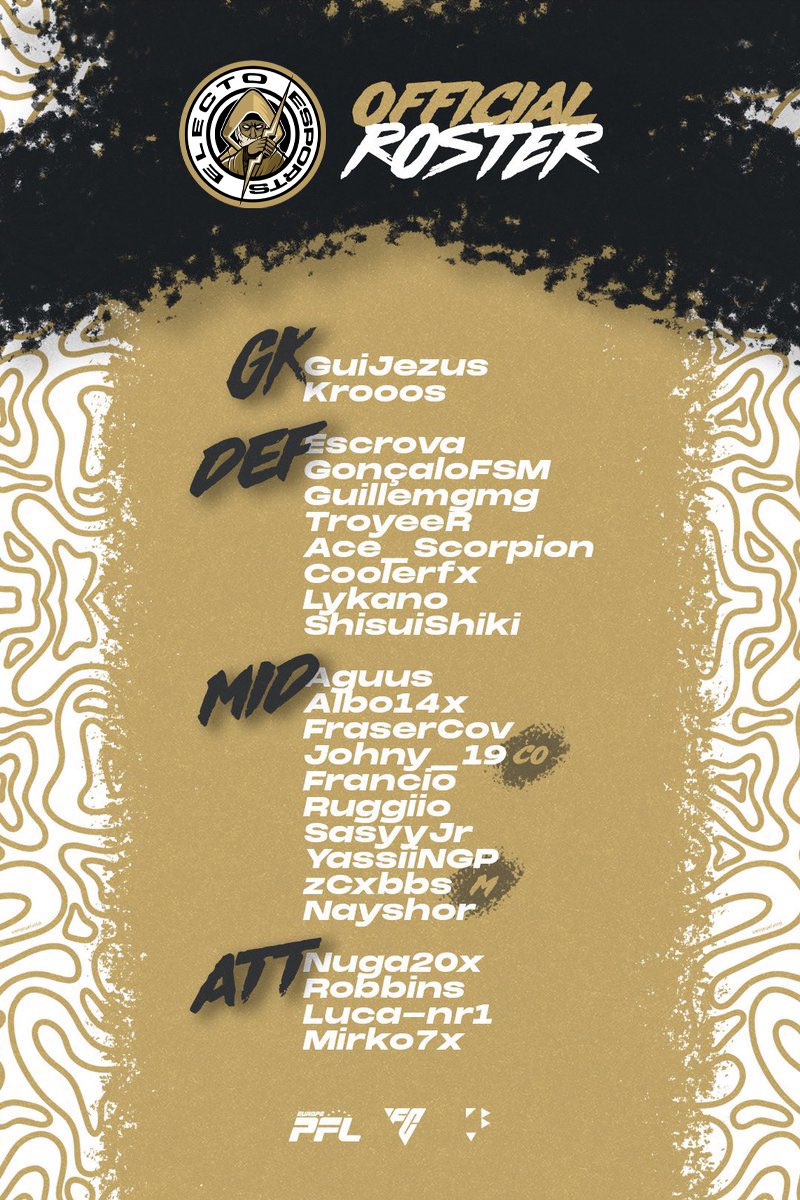 ElectoEsports's tweet image. @OfficialPFL_ | Official Roster

#ElectoEsports #VamosElecto #EAFC24 #ProClubs #Esports