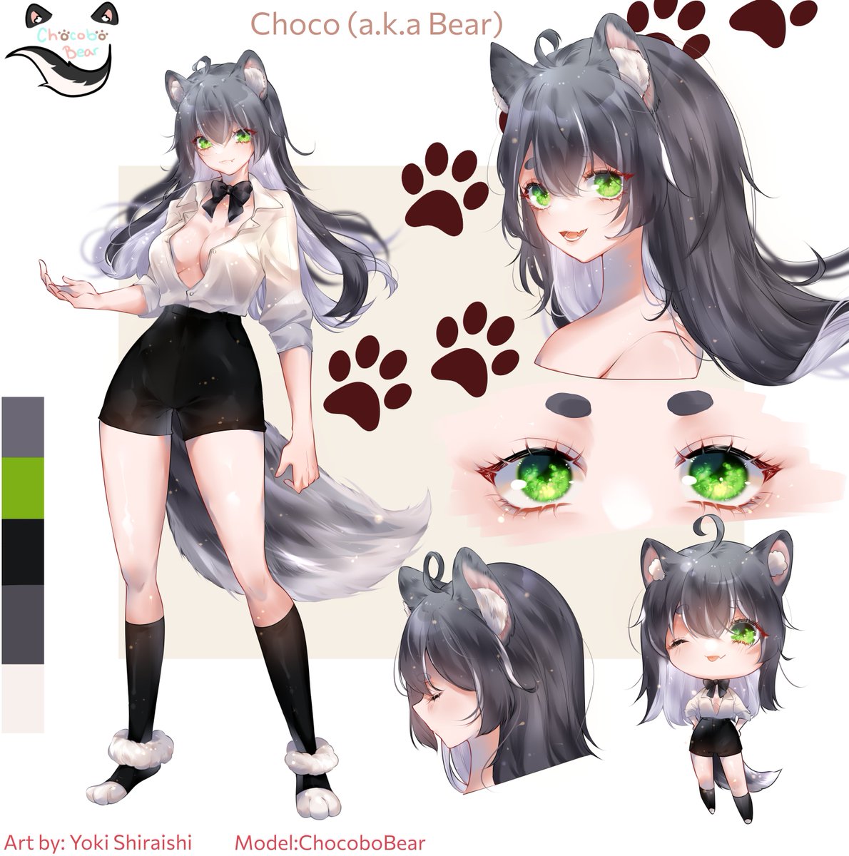 ChocoboBear's tweet photo. ໒(＾ᴥ＾)७ Your local menace just got a reference sheet!!

🎨: @shiraishi_yoki 💕

🐾Twitch: https://t.co/F2SkqoqfBD
🐾Art tag: #ChocoBearArt

#ENVtuber | #Vtuber | https://t.co/3ero1ShtrP