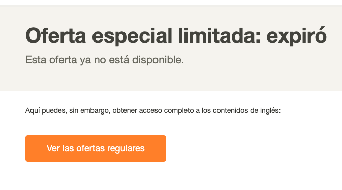 ComunicaVet's tweet photo. @babbel las ofertas que envías están caducadas. El error se repite más de una vez. https://t.co/fQS8mMwHnm