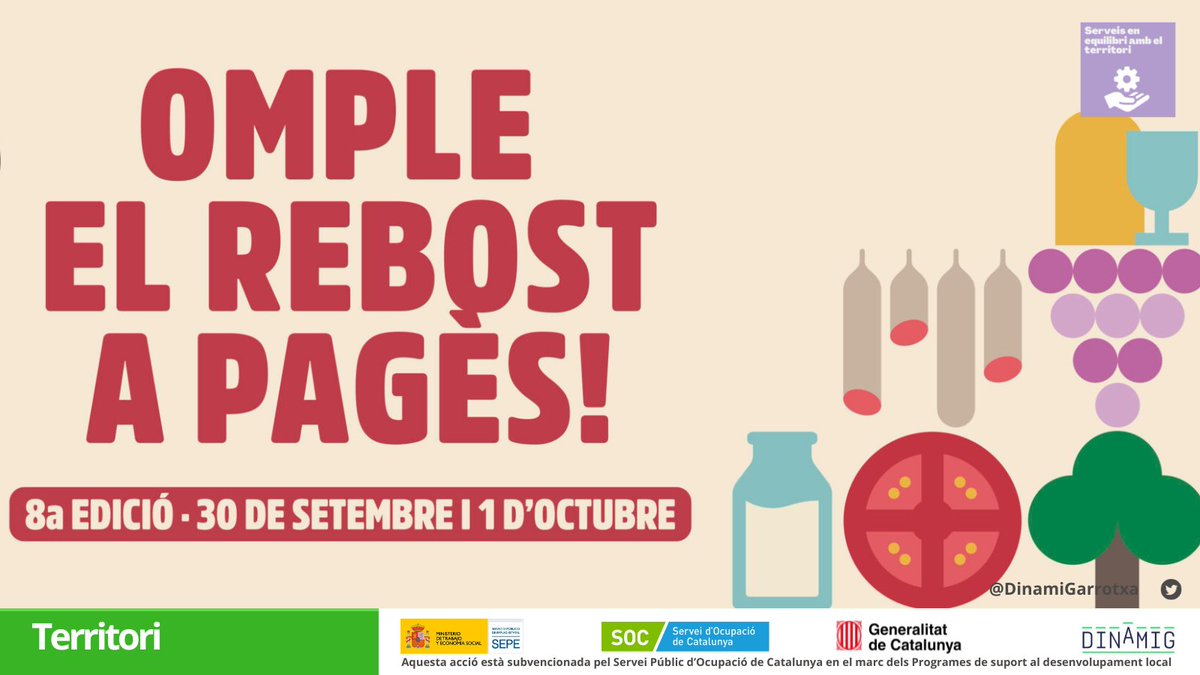 DinamiGarrotxa's tweet photo. #Territori |➡️ Ja és aquí la 8ª edició de la Festa de @BenvingutsPages
Descobreix el dia a dia d'una explotació #agrícola o #ramadera visitant explotacions a la #Garrotxa i omple el rebost de #proximitat i #qualitat
👉Informació i inscripcions: https://t.co/ipKwPFu7vj https://t.co/n0oKuKLwEQ