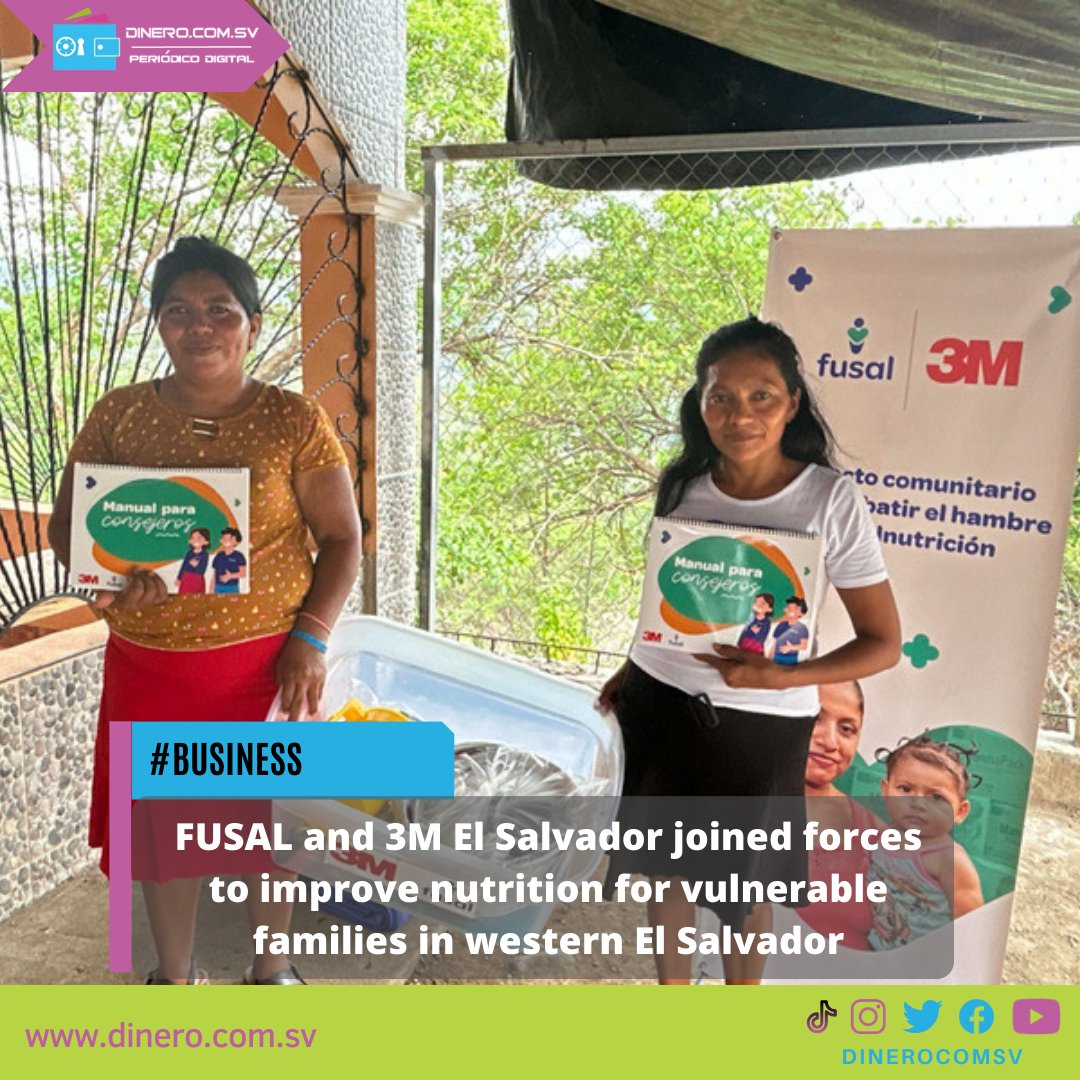 dinerocomsv's tweet photo. #Business @FUSALorg and @3M El Salvador joined forces to improve nutrition for vulnerable families in western El Salvador

Read it here: https://t.co/GMxFhz8tHg

#FUSAL #3MElSalvador #Nutrition #vulnerablefamilies https://t.co/cvFZFSHIQf