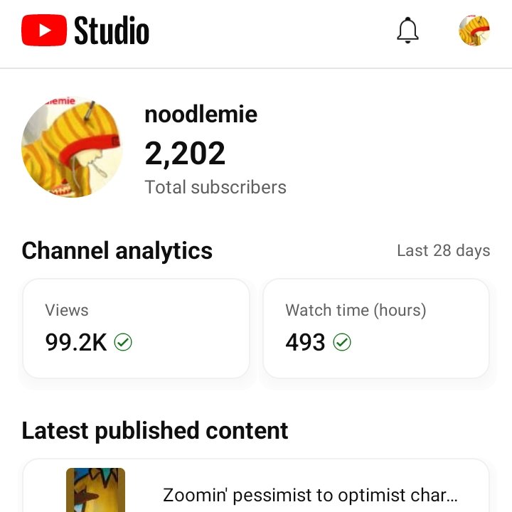 noodlemie's tweet photo. 2.2K subscribers 😁 on YT. https://t.co/UNUhWfJXqy