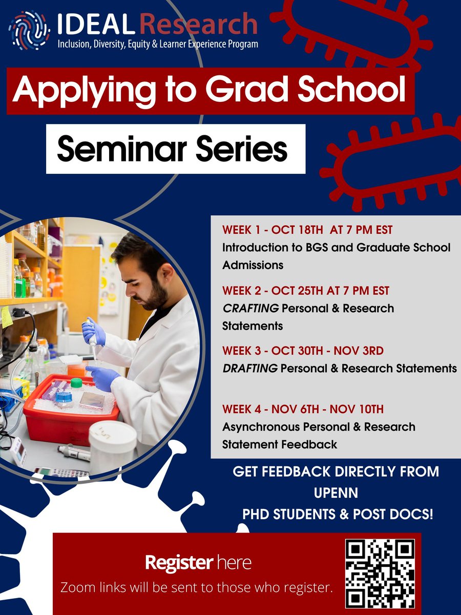 Research Trainee Affairs at Penn Medicine (@rtaatpennmed) on Twitter photo ๐ฉ๐ฝโ๐๐จ๐ฝโ๐๐ง๐พโ๐๐ฉ๐พโ๐๐ง๐ผโ๐๐ฉ๐ผโ๐๐จ๐ผโ๐It's that time of year! Are you preparing to apply to grad school this fall? Sign up for the @IDEAL_Research Paths to PhD Programs in the Biomedical Sciences: tinyurl.com/576au95j Learn about <a href="/pennbgs/">Penn BGS</a> & more. Our series starts on October 18th! ๐ฉ๐ฝโ๐๐จ๐ฝโ๐๐ง๐พโ๐๐ฉ๐พโ๐๐ง๐ผโ๐๐ฉ๐ผโ๐๐จ๐ผโ๐It's that time of year! Are you preparing to apply to grad school this fall? Sign up for the @IDEAL_Research Paths to PhD Programs in the Biomedical Sciences: tinyurl.com/576au95j Learn about <a href="/pennbgs/">Penn BGS</a> & more. Our series starts on October 18th!