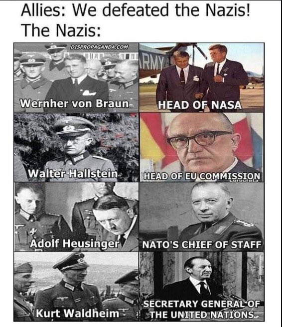 GlobalFreedomM's tweet photo. Due to the House of Commons fiasco, many are now researching Operation Paperclip & learning that Nazis never lost, they accomplished the goal they were created for. The establishment of the Zionist State of Israel & then were given jobs in Western governments & alphabet agencies. https://t.co/R1Qr1eCA3d