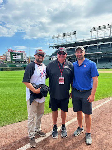 Turfaceproducts's tweet photo. Field Day at Wrigley. Go @Cubs! 

We’re proud to represent w/Jason Lovell, Brad Essary, Michael Blunck, Sam King, Ed B, &amp; Justin Olmstead.

Thanks to Dan Kiermaier, Elliot Swiatly, Megan G, Melanie K + all the Cubs Groundkeepers for making this an incredibly special day for us! https://t.co/zUBXQz9xDb