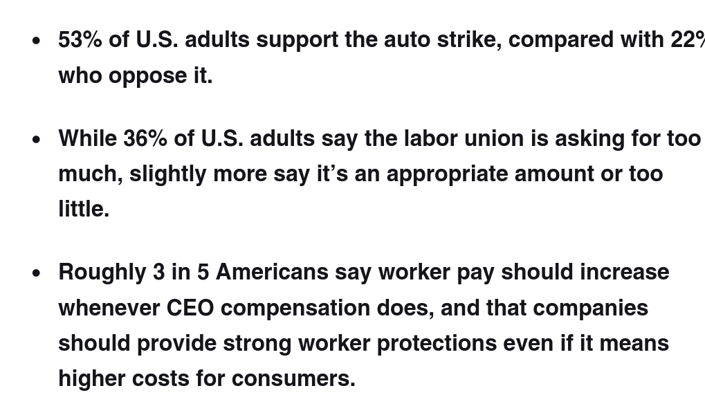 doctorow's tweet image. There is nothing harder to kill than an idea whose time has come to pass

pro.morningconsult.com/analysis/uaw-s…

#UAW #HotLaborSummer #OpinionPolls #EternalLaborSeptember #Strikes