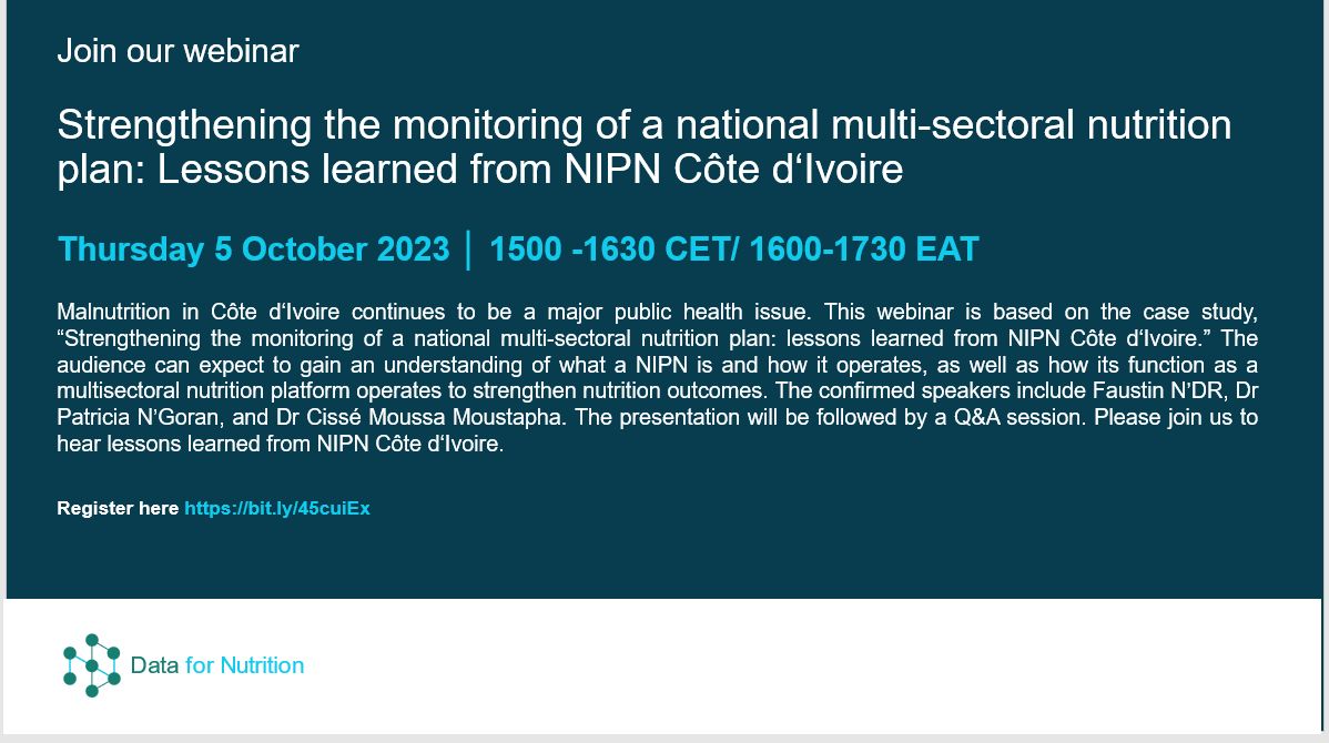 Join us on October 5th for a webinar on #NIPN in Côte d‘Ivoire 🇨🇮! To register: bit.ly/45cuiEx More infomation below👇