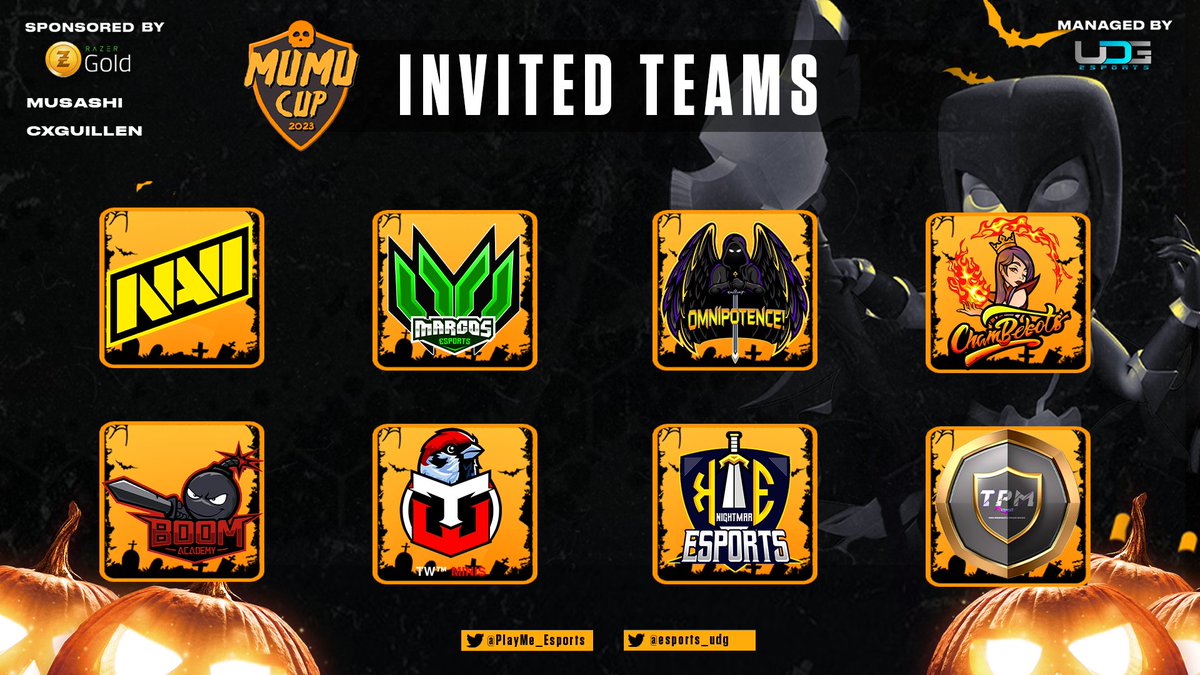 PlayMe_eSports (@playme_esports) on Twitter photo 16 Invited Teams. 1 Champion. Who's your bet?
#MuMuCup2023
#ClashOfClans
<a href="/PlayMe_Esports/">PlayMe_eSports</a>
<a href="/esports_udg/">uDG Esports</a> 16 Invited Teams. 1 Champion. Who's your bet?
#MuMuCup2023
#ClashOfClans
<a href="/PlayMe_Esports/">PlayMe_eSports</a>
<a href="/esports_udg/">uDG Esports</a>