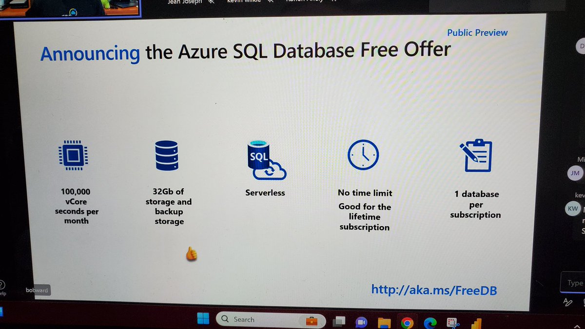 JKerski's tweet image. Wait what, Azure SQL DB for free aka.ms/FreeDB!  #FutureDataDrivenSummit