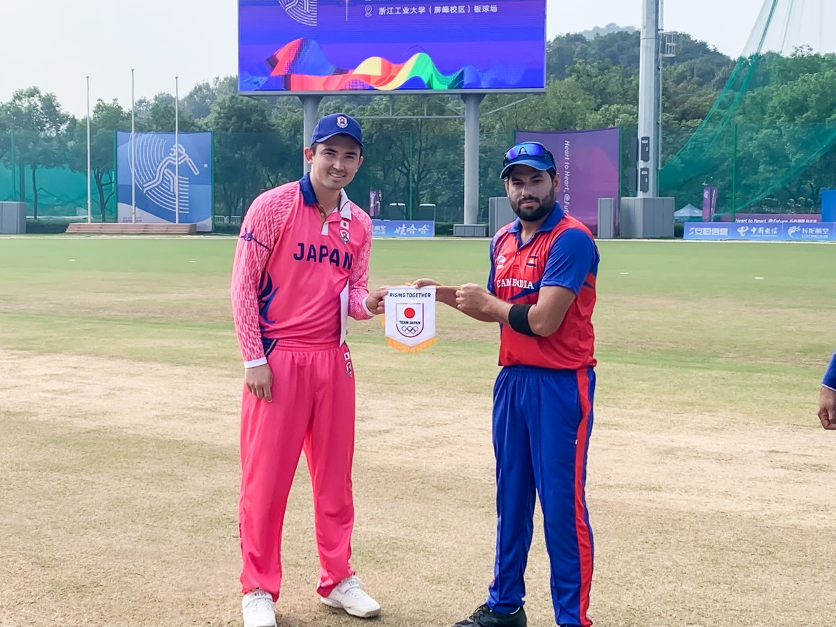 CricketJapan's tweet photo. 🇯🇵 vs 🇰🇭 Match Report
#HangzhouAsianGames
　
#杭州アジア大会 #クリケット
カンボジア戦マッチレポート👇

📝 JP: https://t.co/7yUPtTa3Jq
📝 EN: https://t.co/6oihYHiCOQ

@TeamJapan 
#TEAMJAPAN #がんばれニッポン
#japancricket #cricket #日本代表 https://t.co/Yhn3tZ9JMk