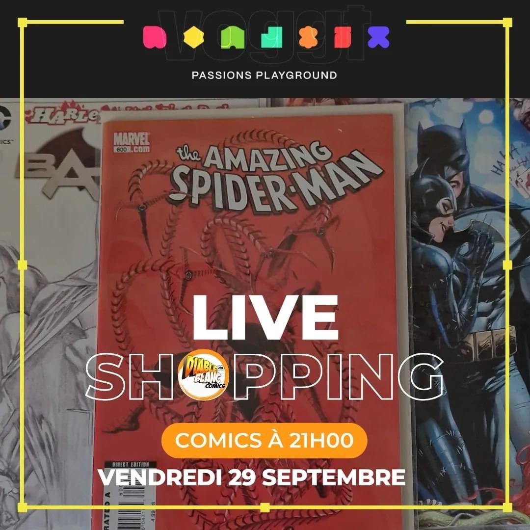 DiableBlancCom's tweet photo. 🆙️ RDV Vendredi 29 septembre 21H Live sur l'app VOGGT - comics VO rares variant et signés
https://t.co/2VCxfuiZse
#diableblanccomics #voggt #comicsvf #comicsvo #comicsshop #paninicomics #marvelcomics #dccomics #urbancomics #superheroes #liveshopping @Voggt_fr https://t.co/rrctEmKlwo