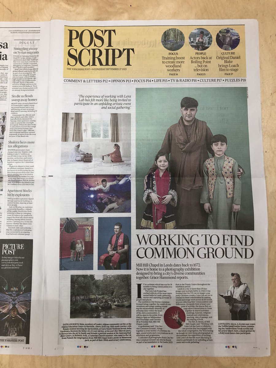 Jonturner72's tweet photo. Very please to see that @lenslableeds (of which I a member) have made it to the pages of the Yorkshire Post today. Exhibition is on, at Mill Hill chapel, city square Leeds, is on until 29th October. Do come and have a look, open wed-sat 10-4. https://t.co/BgHFU2GoP3