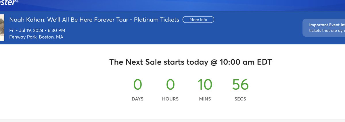 carlyemack's tweet photo. Is Noah Kahan Fenway presale on the MLB site or ticketmaster? help? @NoahKahan @NoahKahanNation https://t.co/jj9mzyOo4F